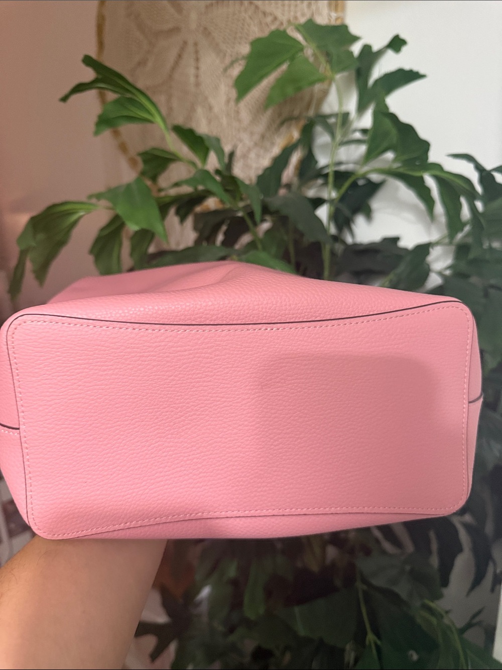 Coach Pink Pebbled Leather Shoulder Bag with Gold Hardware - Picture 5 of 9